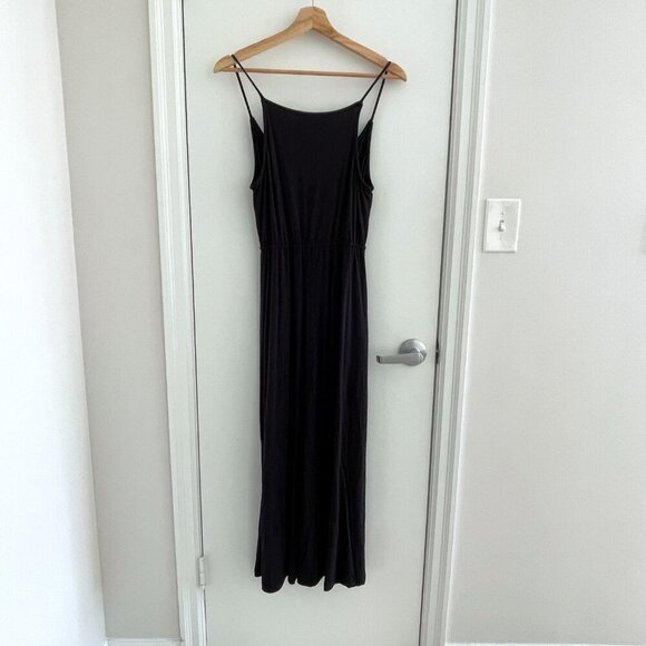Rohb by Joyce Azria Long Black Maxi Faux Wrap Dress, Size XS - Picture 3 of 14